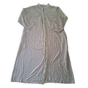 Womens Go Softly Sleepwear Robe Full Length Buttons Mint Green Pockets S Petite